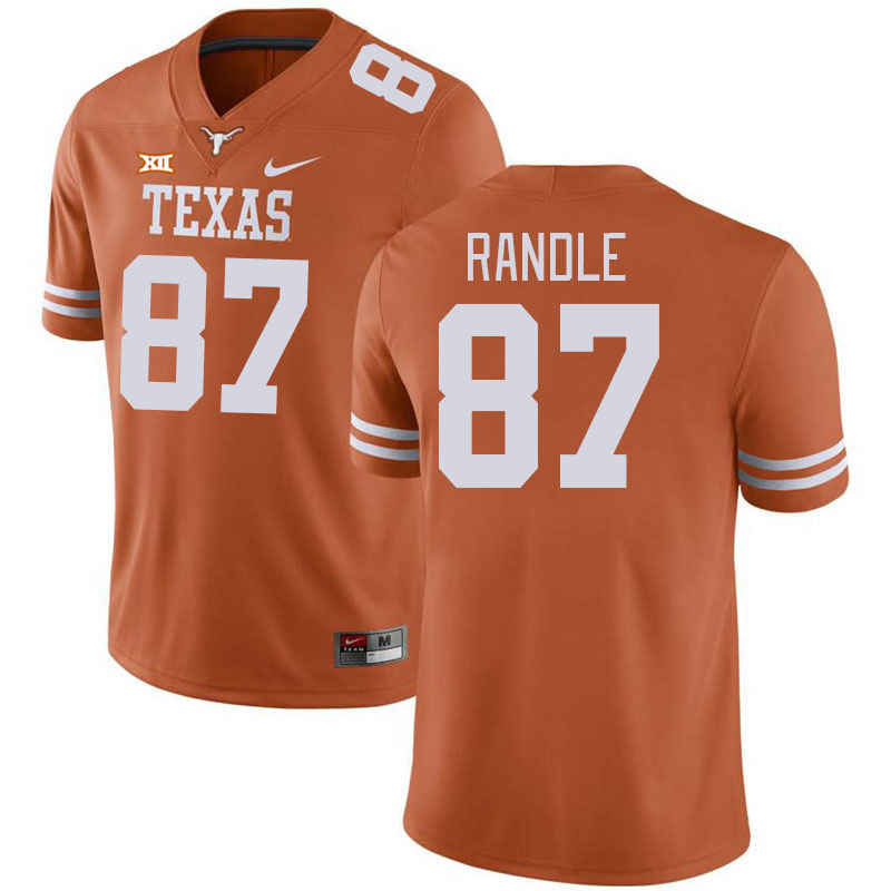 Men #87 Will Randle Texas Longhorns College Football Jerseys Stitched Sale-Black
